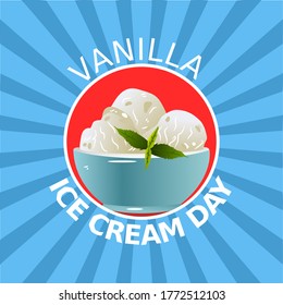 Vanilla Ice Cream Day Vector Illustration