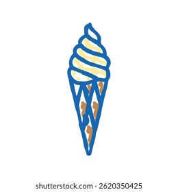 vanilla ice cream doodle icon sketch vector. vanilla ice cream sign. isolated symbol illustration