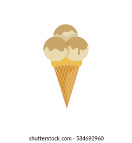 Vanilla ice cream flat illustration