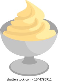 Vanilla ice cream, illustration, vector on white background