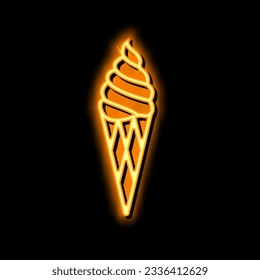 vanilla ice cream neon light sign vector. vanilla ice cream illustration