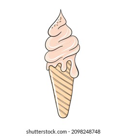 Vanilleeis mit Nüssen aus Waffelkegel