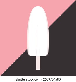 Vanilla ice cream on a stick. Vector illustration.
