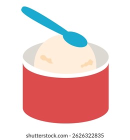 Vanilla Ice Cream in Red Cup
