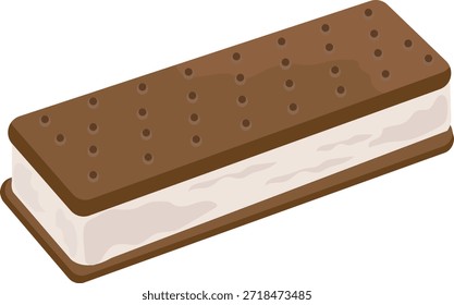 Vector de sándwich de helado de vainilla.