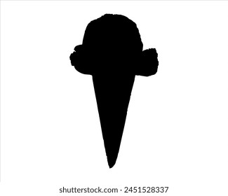 Vanilla ice cream silhouette vector illustration on white background