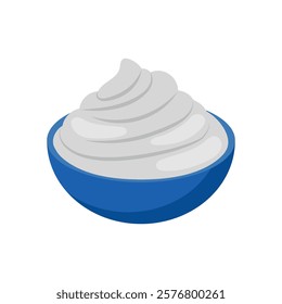 Vanilla Ice Cream, Sweets Vector Illustration Isolated