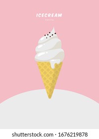Ilustración vectorial de helado de vainilla