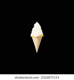 Ilustración vectorial de helado de vainilla.