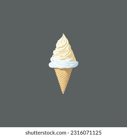 Vanilla ice cream vector illustration.