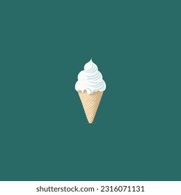 Vanilla ice cream vector illustration.