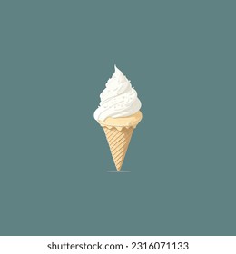 Ilustración vectorial de helado de vainilla.