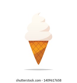 Vanilla ice cream vector isolated illustration