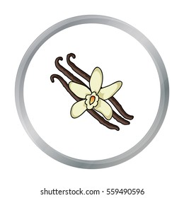 Vanilla icon in cartoon style isolated on white background. Herb an spices symbol stock vector illustration.