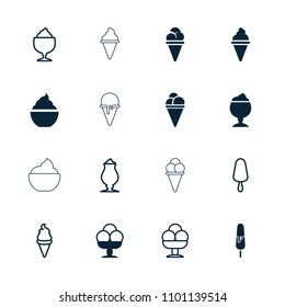 Vanilla icon. collection of 16 vanilla filled and outline icons such as milkshake, ice cream. editable vanilla icons for web and mobile.