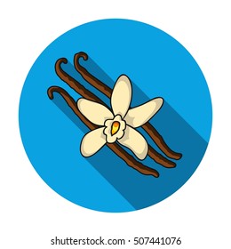 Vanilla icon in flat style isolated on white background. Herb an spices symbol stock vector illustration.