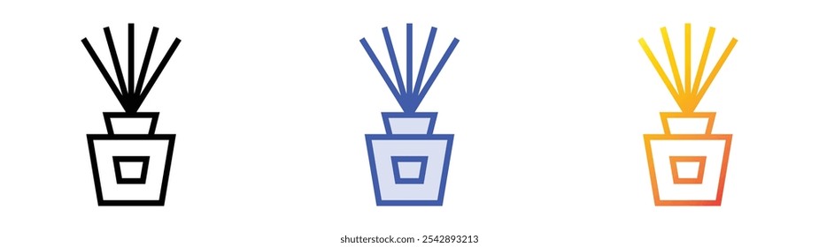 Icono de vainilla. Lineal, relleno azul y diseño de estilo degradado aislado sobre fondo blanco