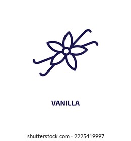 vanilla icon from nature collection. Thin linear vanilla, gourmet, collection outline icon isolated on white background. Line vector vanilla sign, symbol for web and mobile