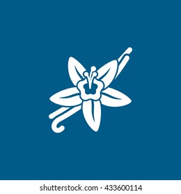 Vanilla Icon On Blue Background