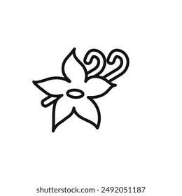 Vanilla icon outline collection in black and on white background