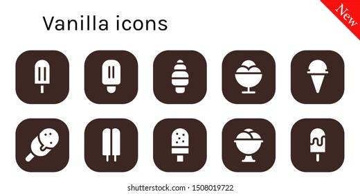 vanilla icon set. 10 filled vanilla icons.  Simple modern icons about  - Popsicle, Ice cream
