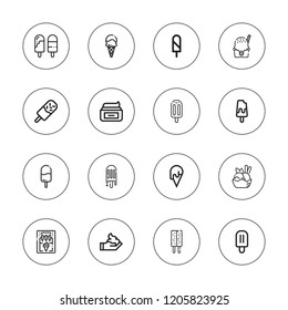 Vanilla icon set. collection of 16 outline vanilla icons with cream, ice cream, ice cream machine icons.