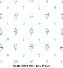 vanilla icons pattern seamless white background. Included editable outline ice cream on stick, ice cream, milkshake icons. vanilla icons for web and mobile.
