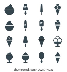 Vanilla icons. set of 16 editable filled vanilla icons such as ice cream, ice cream on stick