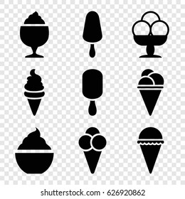 Vanilla icons set. set of 9 vanilla filled icons such as ice cream, ice cream on stick