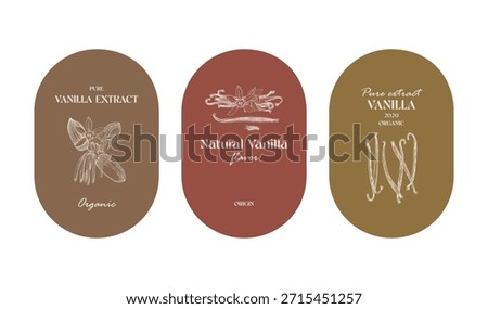 Vanilla labels collection in vintage style