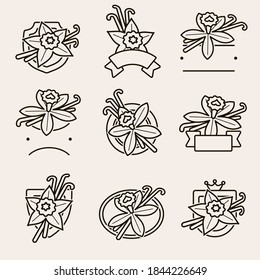 Vanilla labels and elements set. Collection icon vanilla. Vector