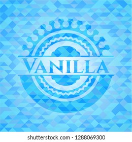 Vanilla light blue emblem with mosaic background