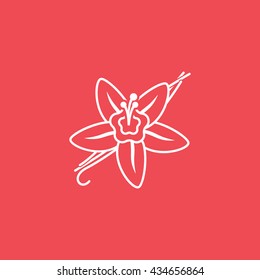 Vanilla Line Icon On Red Background