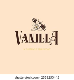 Vanilla logo. Brand image. Isotype. Modern text. Icon