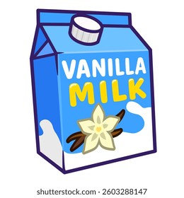vanilla milk box cartoon sticker illustration