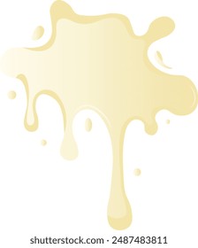Vanilla Milk Splash with Gradient Color. Isolated on White Background. Vector Illustraion in Cartoon Style.