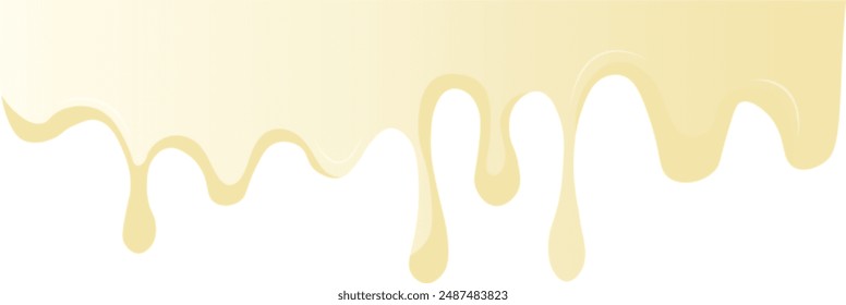 Vanilla Milk Splash with Gradient Color. Isolated on White Background. Vector Illustraion in Cartoon Style.