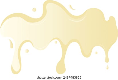 Vanilla Milk Splash with Gradient Color. Isolated on White Background. Vector Illustraion in Cartoon Style.