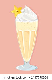 vanilla milkshake drink vector illustration
