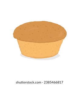 Pastel de muffins de vainilla. Vector de ilustración