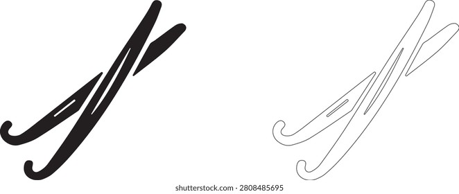 Vanilla pods vector icon, orchid flower symbol, sweet fragrance and confectionery spice.	