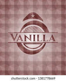 Vanilla red badge with geometric background. Seamless.