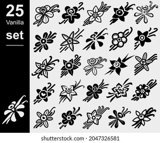 Vanilla set. Collection icon vanilla. Vector