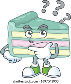 Vanilla slice cake mascot design concept having confuse gesture