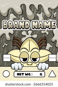 Dibujos animados de vainilla con fondo de limo. Diseño para el logotipo, la etiqueta, la cubierta y el Producto de embalaje.