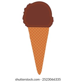 vanilla and strawberry chocolate ice cream scoop in waffle cone Vanilla Ice Cream Cone vector design