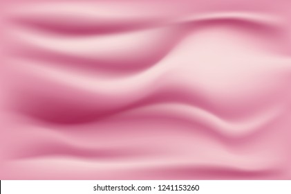 Vanilla Strawberry Cream.Pink background with Crease Wavy Folds.with soft waves,waving in the wind.Texture of cream.
Milk,Yogurt,Cream or cosmetics product Curl background.vector,illustration.