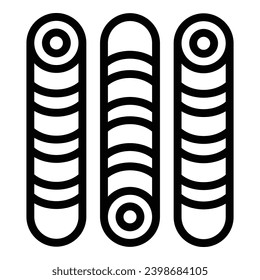 Vanilla wafer rolls icon outline vector. Chocolate rolled dessert. Crispy delectable biscotti dough