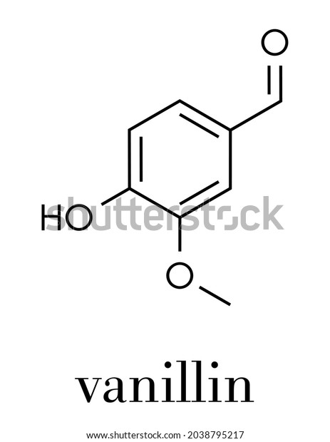 Vanillin
vanilla extract molecule. Skeletal
formula.