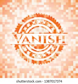 Vanish abstract orange mosaic emblem